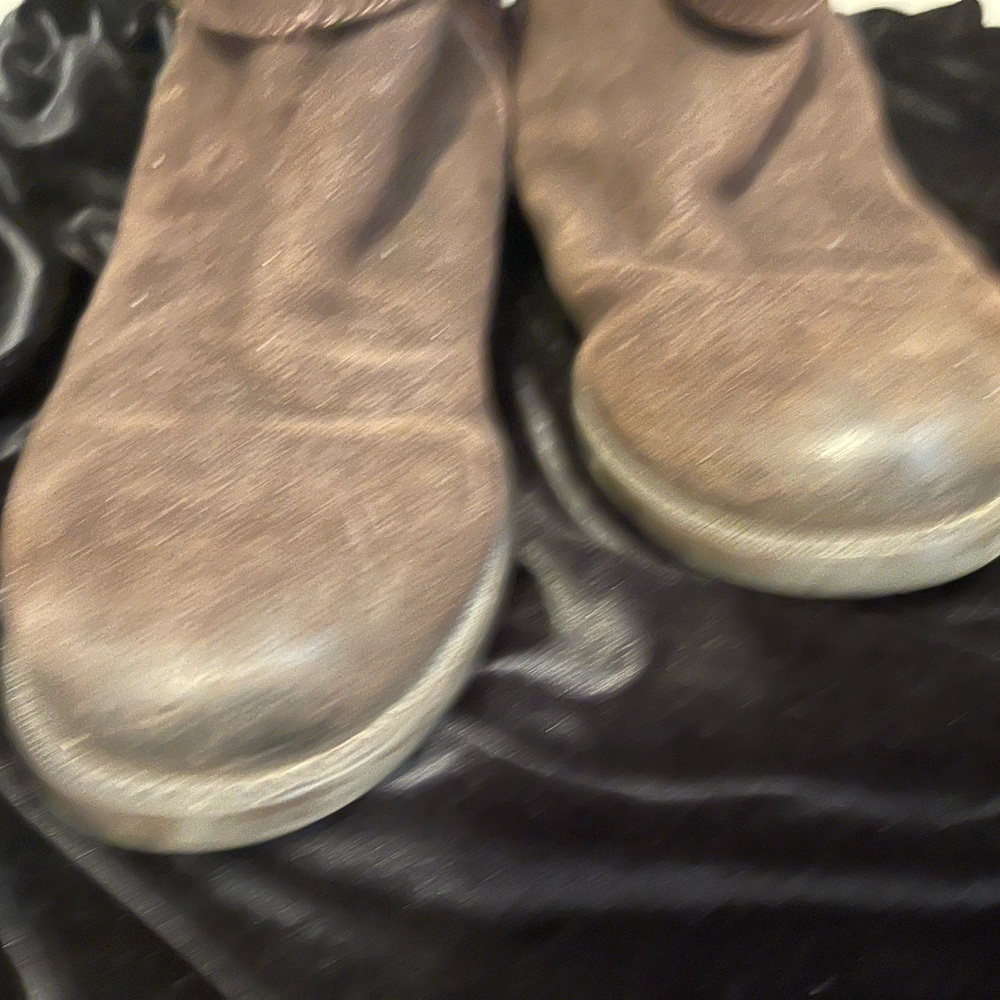🤎 Clarks Plaza Steer Brown Knee High Boots 6.5 Leather Upper Suede Moto Comfy - Picture 5 of 9